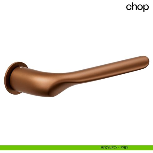 Maniglia per porta Chop dnd handles con rosetta minimale Unico bronzo