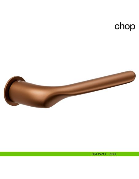 Maniglia per porta Chop dnd handles con rosetta minimale Unico bronzo