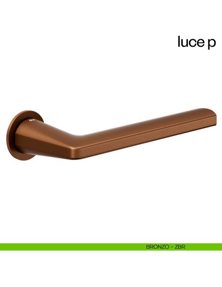 Maniglia per porta Luce P dnd handles con rosetta minimale Unico bronzo