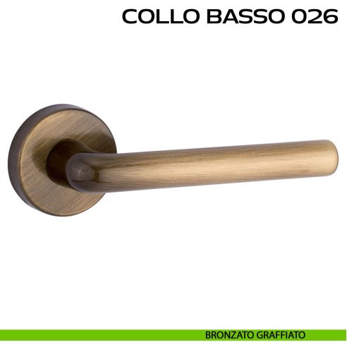 Maniglia per porta Collo Basso 026 Reguitti bronzato
