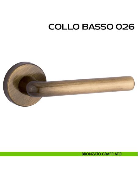 Maniglia per porta Collo Basso 026 Reguitti bronzato