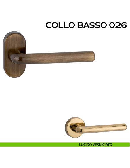 Maniglia per porta Collo Basso 026 Reguitti con rosetta ovale