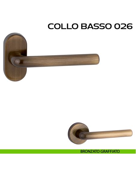 Maniglia per porta Collo Basso 026 Reguitti con rosetta ovale