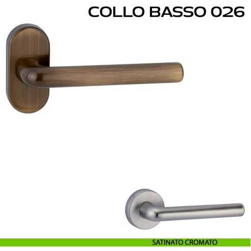 Maniglia per porta Collo Basso 026 Reguitti con rosetta ovale