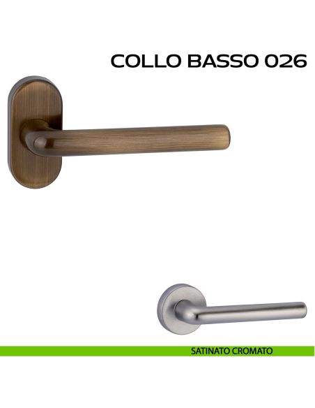 Maniglia per porta Collo Basso 026 Reguitti con rosetta ovale