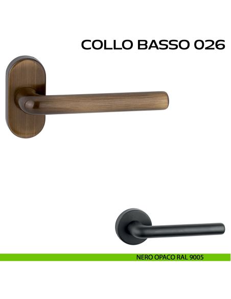 Maniglia per porta Collo Basso 026 Reguitti con rosetta ovale