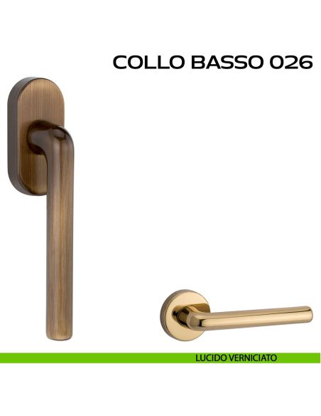 Maniglia per finestra martellina Collo Basso 026 Reguitti lucido