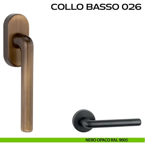 Maniglia per finestra martellina Collo Basso 026 Reguitti nero