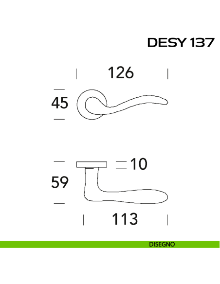 Maniglia per porta Desy 137 Reguitti disegno