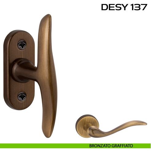 Maniglia per finestra martellina Desy 137 Reguitti bronzo