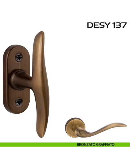 Maniglia per finestra martellina Desy 137 Reguitti bronzo