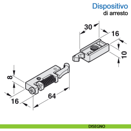 Dispositivo di arresto per braccio a slitta G96 N20 Dormakaba 2