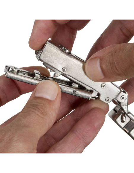 Emuca Lotto di 20 cerniere mezzo collo X91 con chiusura soft e Basetta a vite, altezza 1, Acciaio, Nichelato