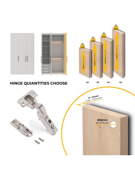 Emuca Lotto di 20 cerniere mezzo collo X91 con chiusura soft e Basetta a vite, altezza 1, Acciaio, Nichelato