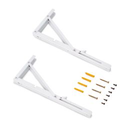 Emuca Set di supporti pieghevoli, lunghezza 403 mm, Acciaio, Verniciato bianco