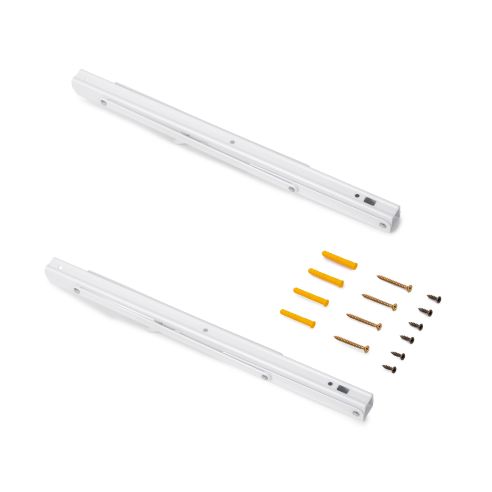 Emuca Set di supporti pieghevoli, lunghezza 403 mm, Acciaio, Verniciato bianco