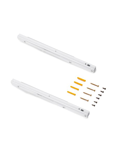 Emuca Set di supporti pieghevoli, lunghezza 403 mm, Acciaio, Verniciato bianco