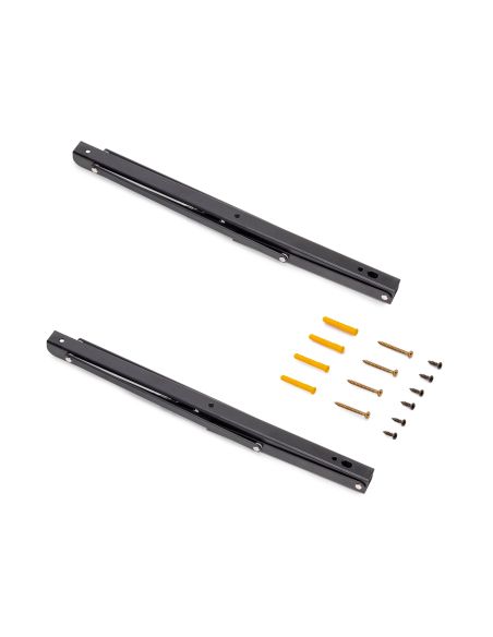 Emuca Set di supporti pieghevoli, lunghezza 403 mm, Acciaio, Verniciato nero