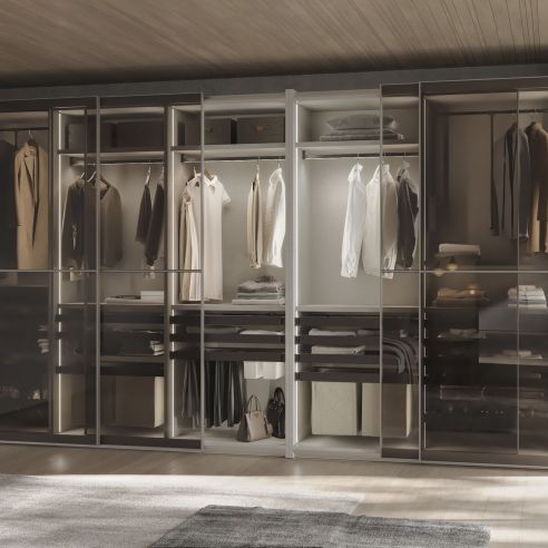 Emuca Telaio con guide a estrazione totale e chiusura morbida per accessori per armadi Quartz, 662-688mm, Alluminio e plastica