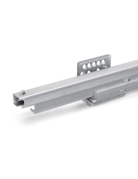 Emuca Telaio con guide a estrazione totale e chiusura morbida per accessori per armadi Quartz, 762-788mm, Alluminio e plastica