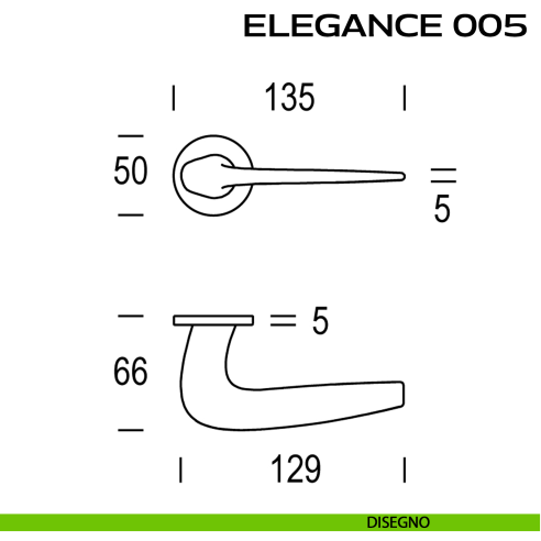 Maniglia per porta Elegance 005 Reguitti disegno
