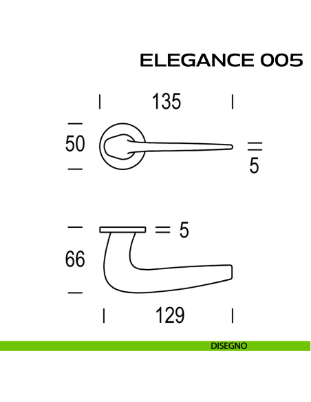Maniglia per porta Elegance 005 Reguitti disegno