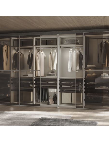 Emuca Telaio con guide a estrazione totale e chiusura morbida per accessori per armadi Quartz, 837-863mm, Alluminio e plastica