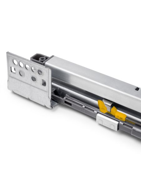 Emuca Telaio con guide a estrazione totale e chiusura morbida per accessori per armadi Quartz, 837-863mm, Alluminio e plastica