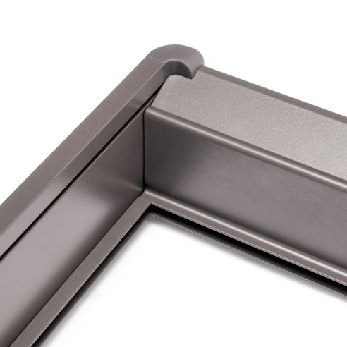 Emuca Telaio con guide a estrazione totale e chiusura morbida per accessori per armadi Quartz, 862-888mm, Alluminio e plastica