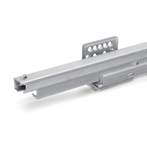Emuca Telaio con guide a estrazione totale e chiusura morbida per accessori per armadi Quartz, 862-888mm, Alluminio e plastica
