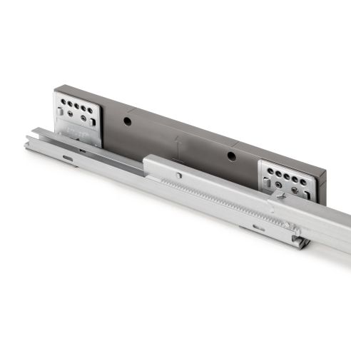 Emuca Telaio con guide a estrazione totale e chiusura morbida per accessori per armadi Quartz, 862-888mm, Alluminio e plastica