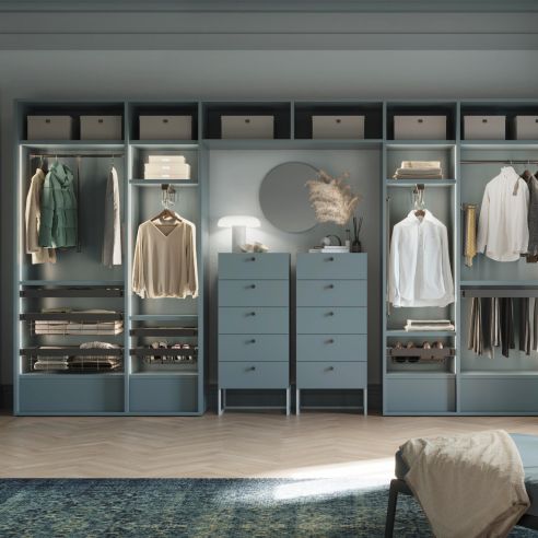 Emuca Telaio con guide a estrazione totale e chiusura morbida per accessori per armadi Quartz, 887-913mm, Alluminio e plastica