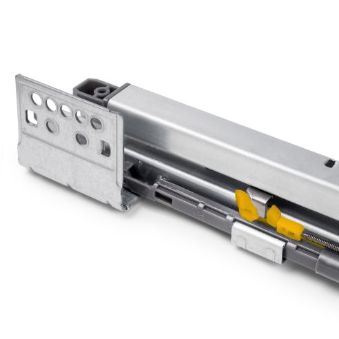 Emuca Telaio con guide a estrazione totale e chiusura morbida per accessori per armadi Quartz, 887-913mm, Alluminio e plastica