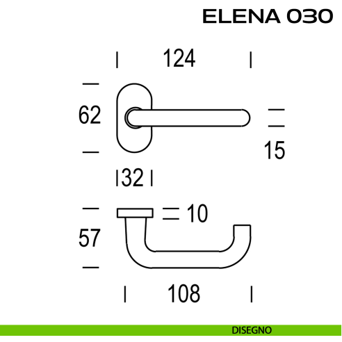 Maniglia per porta Elena 030 Reguitti con rosetta ovale