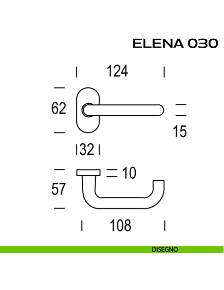 Maniglia per porta Elena 030 Reguitti con rosetta ovale