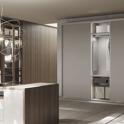 Emuca Telaio con guide a estrazione totale e chiusura morbida per accessori per armadi Quartz, 912-938mm, Alluminio e plastica