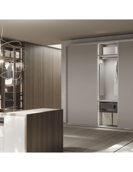 Emuca Telaio con guide a estrazione totale e chiusura morbida per accessori per armadi Quartz, 962-988mm, Alluminio e plastica