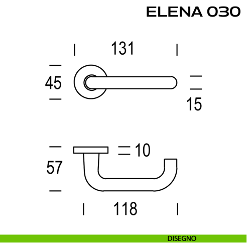 Maniglia per porta Elena 030 Reguitti disegno