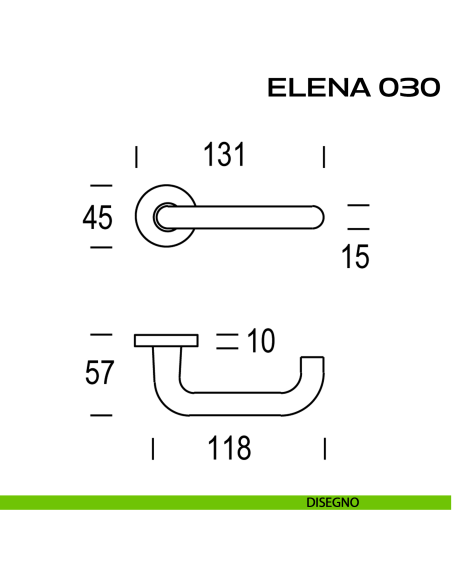 Maniglia per porta Elena 030 Reguitti disegno