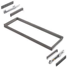 Emuca Telaio con guide a estrazione totale e chiusura morbida per accessori per armadi Quartz, 1012-1038mm, Alluminio e plastica