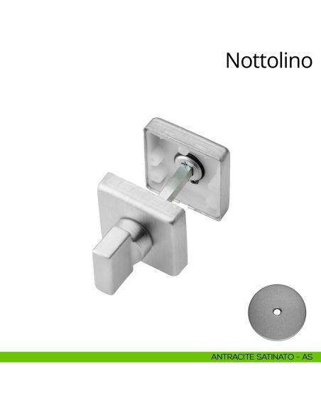 Nottolino per porta 014 Linea Calì con rosetta quadrata antracite satinato