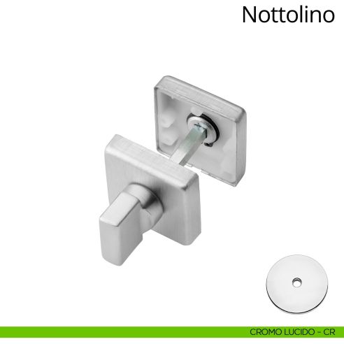 Nottolino per porta 014 Linea Calì con rosetta quadrata cromo lucido