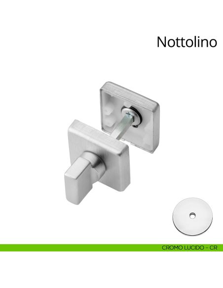 Nottolino per porta 014 Linea Calì con rosetta quadrata cromo lucido