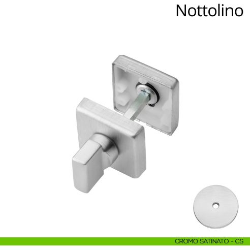 Nottolino per porta 014 Linea Calì con rosetta quadrata cromo satinato
