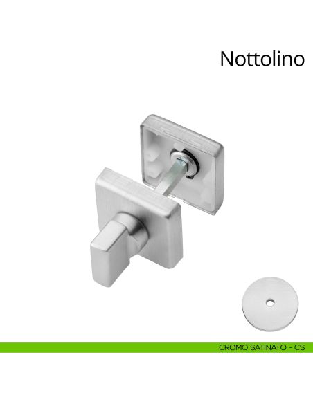 Nottolino per porta 014 Linea Calì con rosetta quadrata cromo satinato