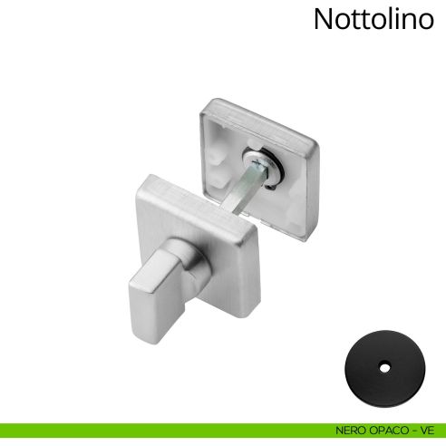 Nottolino per porta 014 Linea Calì con rosetta quadrata nero opaco