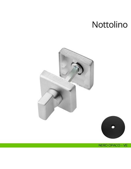 Nottolino per porta 014 Linea Calì con rosetta quadrata nero opaco