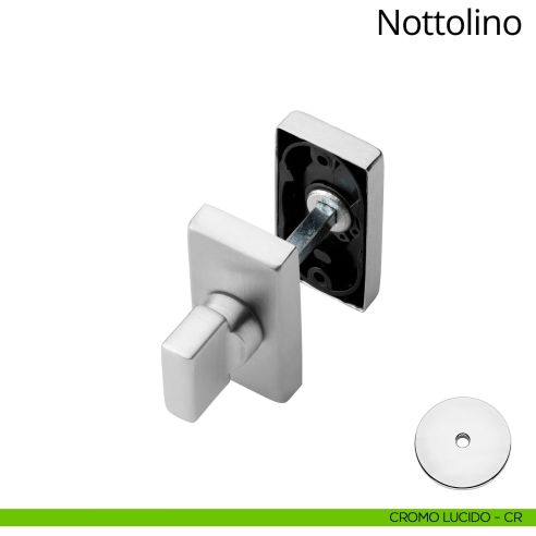 Nottolino per porta 021 Linea Calì con rosetta rettangolare cromo lucido