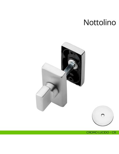 Nottolino per porta 021 Linea Calì con rosetta rettangolare cromo lucido