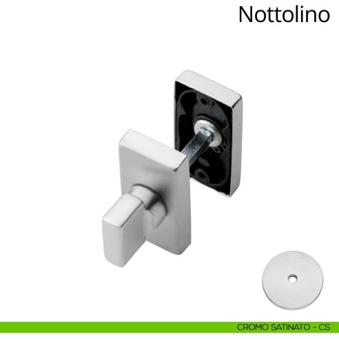 Nottolino per porta 021 Linea Calì con rosetta rettangolare cromo satinato